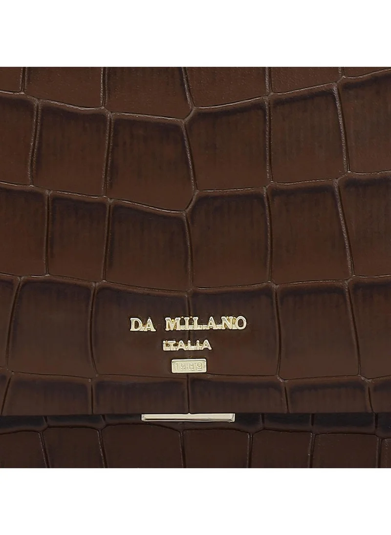 Da Milano  Genuine Leather Brown Sling Bag for Women | Best Price UAE