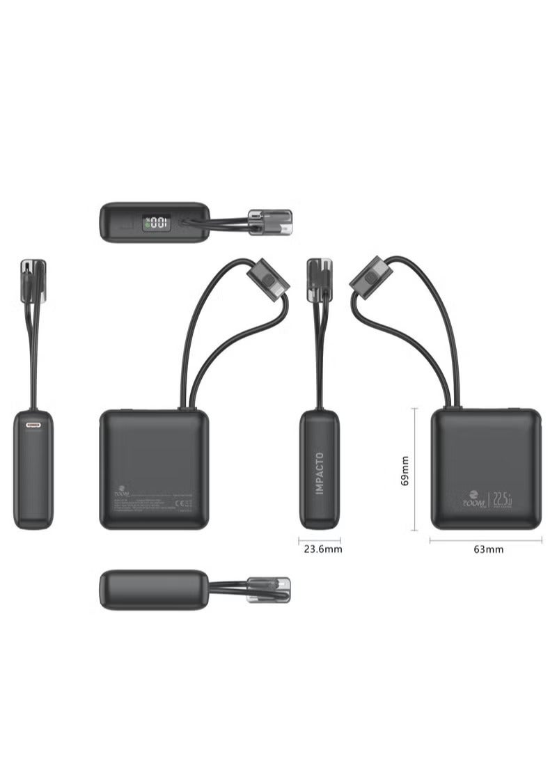 Zoom Plus ZP11B Ultra Slim 10,000mAh Power Bank, IMPACTO Super Fast 22.5W, Black - Image 2
