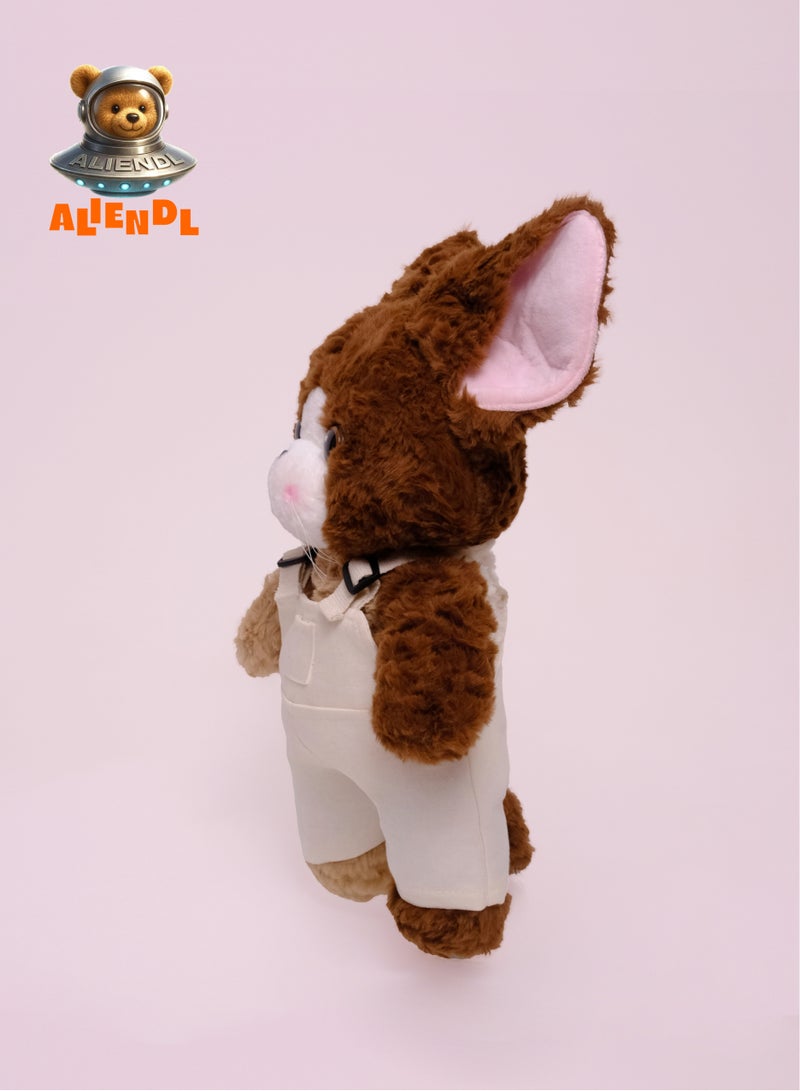 ALIENDL Whisper Cat – Plush Cat Stuffed Animal Toy for Baby Kids, Soft Cute Cat Plush Gift Set with Removable Clothes (Overalls) & Pouch, Perfect Gift for Kids, Friends & Couples - Image 3