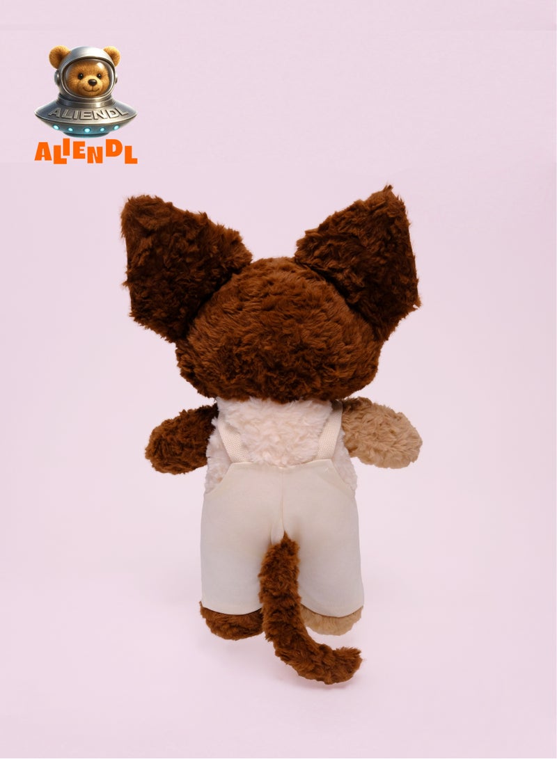 ALIENDL Whisper Cat – Plush Cat Stuffed Animal Toy for Baby Kids, Soft Cute Cat Plush Gift Set with Removable Clothes (Overalls) & Pouch, Perfect Gift for Kids, Friends & Couples - Image 4
