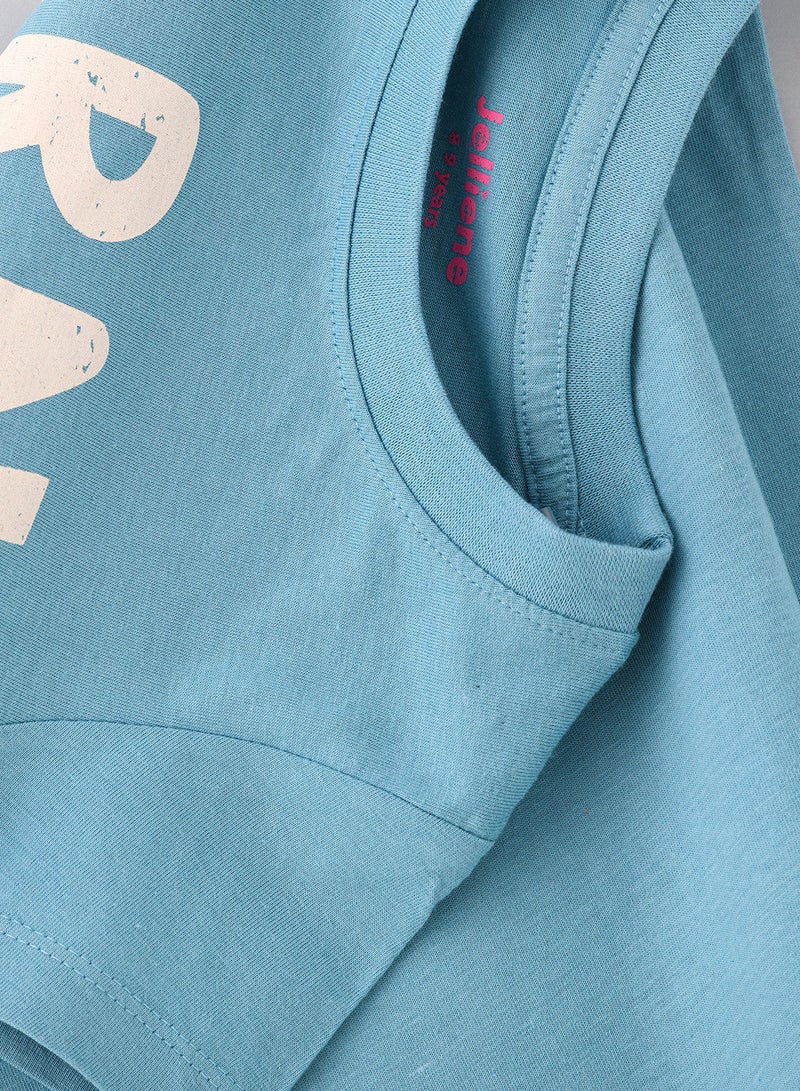 جيلين تيشيرت برسومات بياقة دائرية أساسي - Image 4