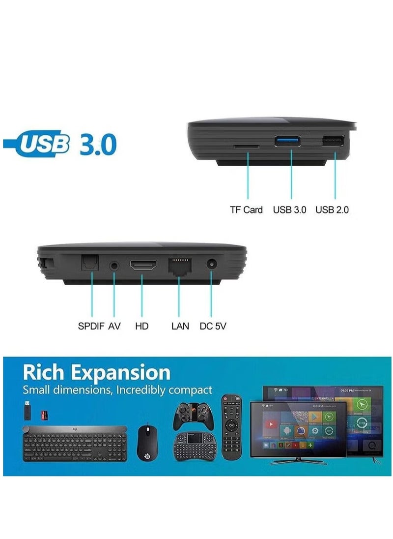 Generic - HK1 Box Android TV Box with 4GB RAM 32GB ROM | S905X3 Quad-Core 64-bit Processor | 4K Ultra HD Smart Streaming Media Player | Android OS with WiFi, AirPlay, DLNA, Miracast | USB Ports, TF Card Slot, HDMI Output | Home Theater & Gaming Android TV Device - Image 1