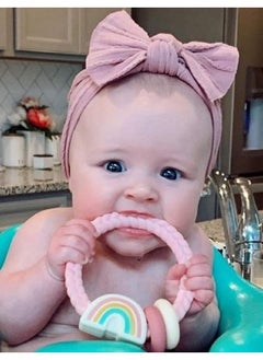 Itzy Ritzy Silicone Teether With Rattle; Rattle Teether Features Rattle Sound, Two Silicone Teething Rings And Raised Texture To Soothe Gums; Ages 3 Months And Up (Pink Rainbow)  - Image 3