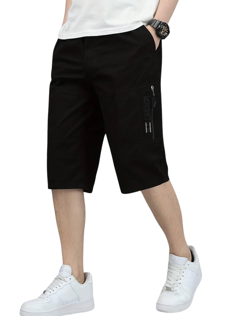TAGDO® Men's Solid Cotton Shorts | Shorts Pant for Men | Shorts for Men (RF-Cotton-Shorts-2003-Black-L) - Image 5