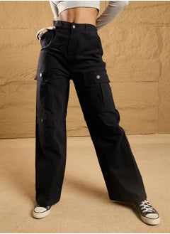 SASSAFRAS Front Flap Pocket Straight Fit Pants by Styli  - Image 1