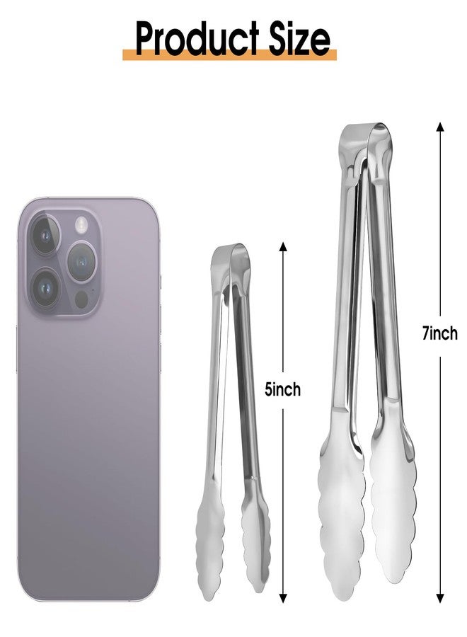 ACAUTO Tongs, Small Tongs for Serving Food Buffet Salad Cooking Metal Food Grade Kitchen Cooking Utensils Stainless Steel - Image 2