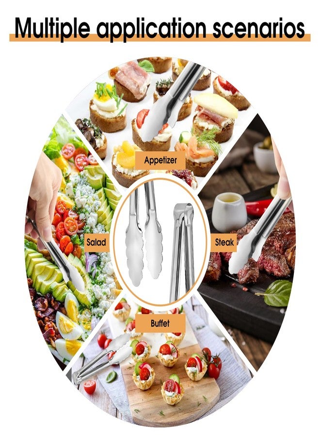 ACAUTO Tongs, Small Tongs for Serving Food Buffet Salad Cooking Metal Food Grade Kitchen Cooking Utensils Stainless Steel - Image 3
