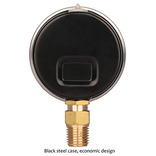 MEASUREMAN 2" Dial Size, Glycerin Filled Plumbing Pressure Gauge, 0-100psi, Black Steel Case, 1/4" NPT Lower Mount - Image 5