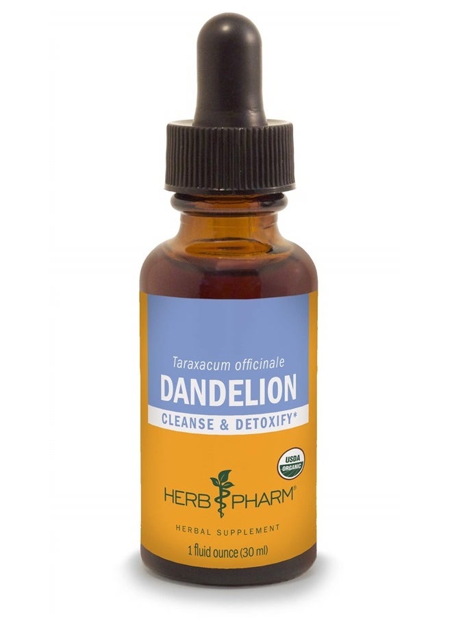HERB PHARM Certified Organic Dandelion Liquid Extract for Cleansing and Detoxification, Organic Cane Alcohol, 1 Ounce  - Image 1