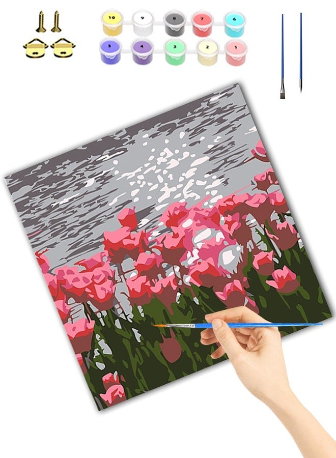 Floral Theme DIY Paint by Numbers Kits, High-quality Oil Painting on Canvas with Brushes, Perfect Choice for Living Room, Bedroom, and Study Decoration  - Image 1