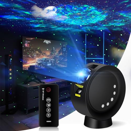 LitEnergy LED Sky Projector Light Galaxy Lighting Nebula Star Night Lamp with Base and Remote Control for Gaming Room Home Theater Bedroom  or Mood Ambiance Black