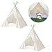 Jamceoceo 2 PCS Teepee Tent for KidsWashable Tapered Kids Teepee TentBohemian Teepee TentsWhite Collapsible Sleepover Tentsfor Boys and Girls Sleepover Pajamas Party Birthday SPA - Image 2