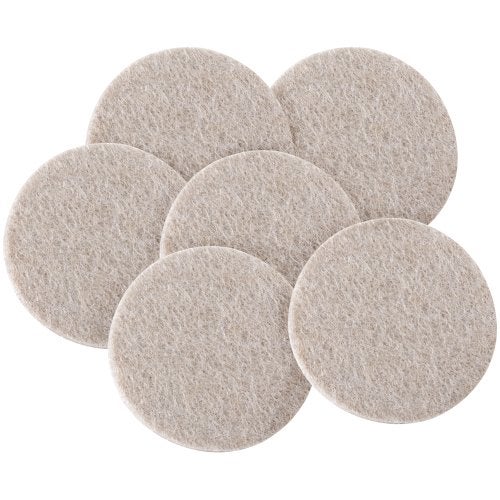 SoftTouch Heavy-Duty Felt Furniture Pads – 2" Round Self-Adhesive Floor Protectors for Hardwood, Tile & Laminate – Scratch-Resistant, Linen, 6 Pack - Image 1