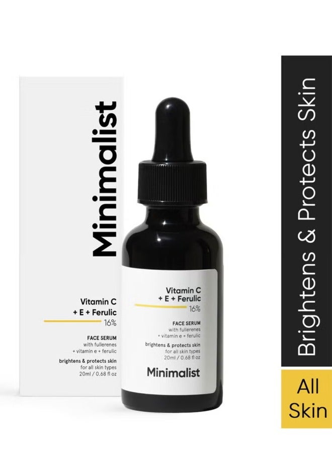 MINIMALIST 16% Vitamin C Face Serum (Advanced) With Vit E, & Ferulic Acid For Glowing Skin | Advanced Brightening & Protection - Image 1