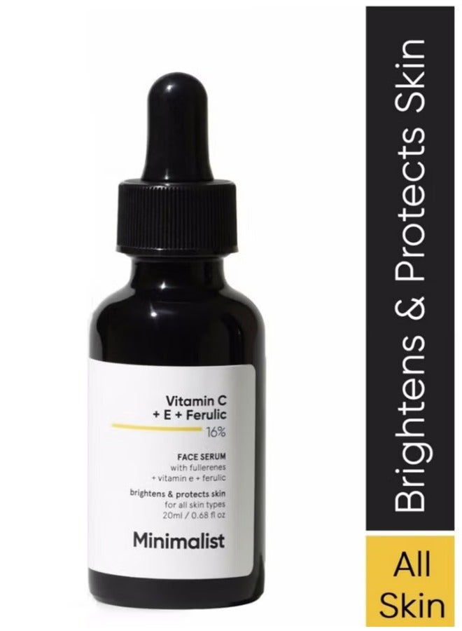 MINIMALIST 16% Vitamin C Face Serum (Advanced) With Vit E, & Ferulic Acid For Glowing Skin | Advanced Brightening & Protection - Image 2