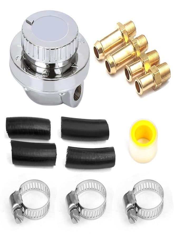 YESHMA 1-5 PSI Universal Fuel Pressure Regulator Adjustable Manual for Carburetor Carb Zinc Alloy with 5/16 3/8 Fittings - Image 1