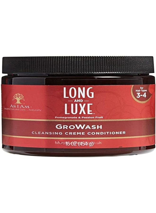 AS I Am Long and Luxe Growash Cleansing Creme Conditioner, 16 Ounce