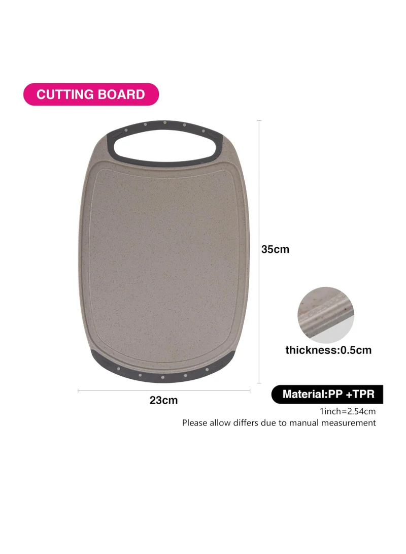 Fissman 35 Cutting Board 35cm, Food-Grade Ultra Thin And Lightweight Plastic Cutting Board with Juice Groove 0.5cm Thickness, Non-Slip Bottom with Hanging Loop  | Best Price UAE