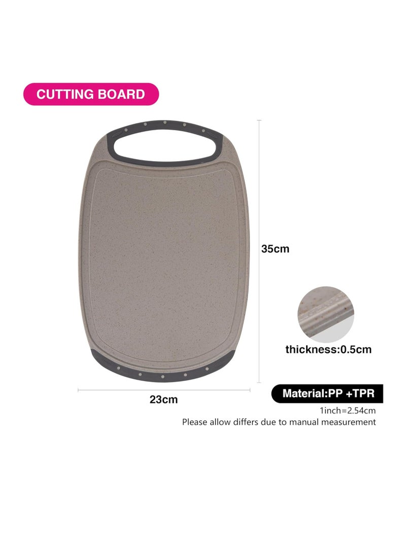 Fissman لوح تقطيع 35 سم، لوح تقطيع بلاستيكي فائق النحافة وخفيف الوزن بدرجة غذائية مع أخدود للعصير بسماكة 0.5 سم، قاعدة غير قابلة للانزلاق مع حلقة للتعليق - Image 3