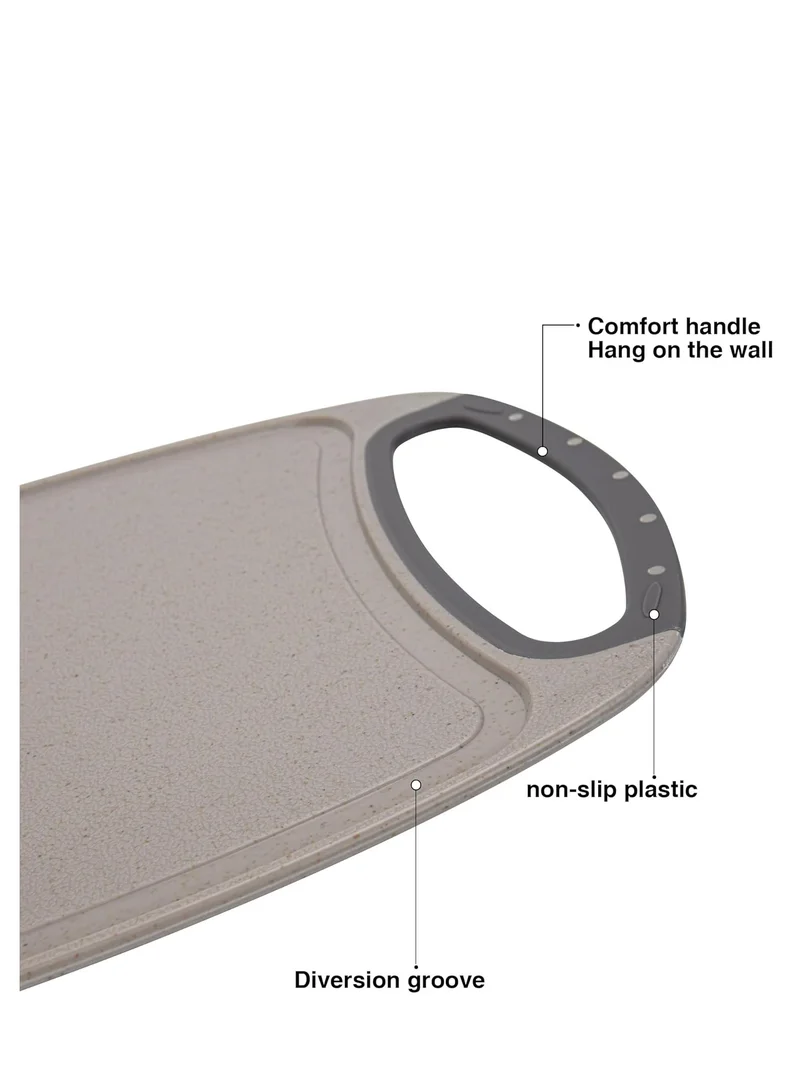 Fissman 35 Cutting Board 35cm, Food-Grade Ultra Thin And Lightweight Plastic Cutting Board with Juice Groove 0.5cm Thickness, Non-Slip Bottom with Hanging Loop  | Best Price UAE