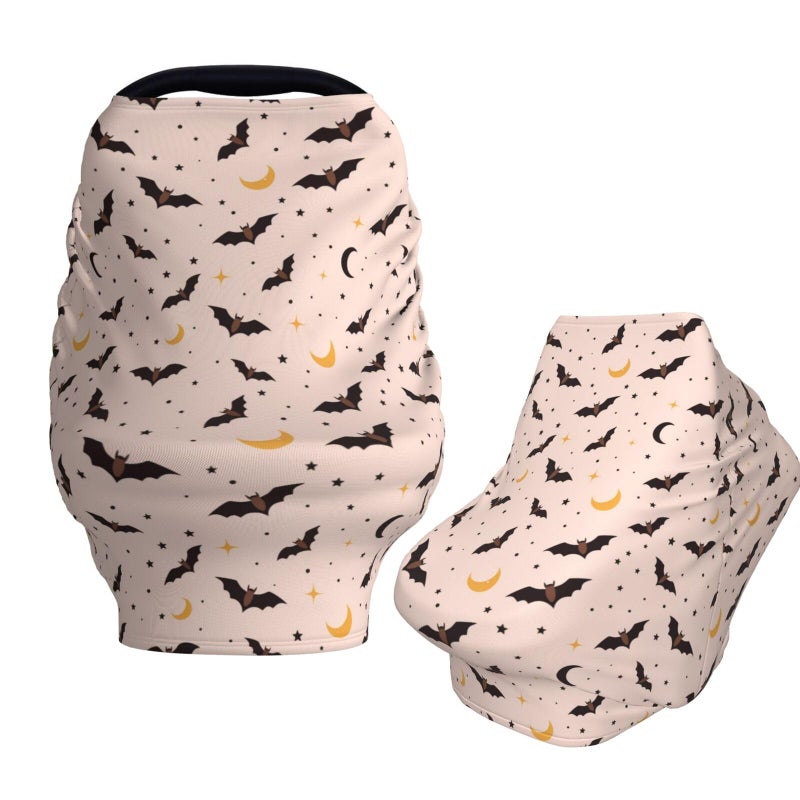 Muishi Halloween Bat Baby Car Seat Covers Carseat Canopy Soft Infant Stroller Cover Nursing Breastfeeding Covers for Girls Boys Newborn - Image 2