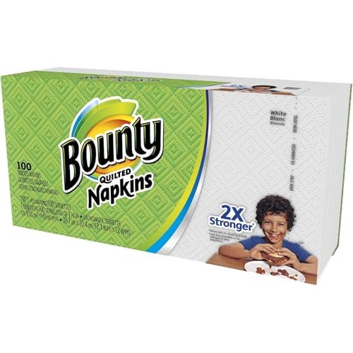 Bounty Quilted Napkins 1Ply 121In X 12In 100PK White