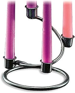 CB Black Iron Staircase Design Advent Wreath Candle Holder Christmas Season Decoration - Image 1