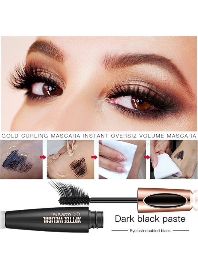 Alisesun 4 Pack 4D Silk Fiber Lash Mascara Extension Voluminous Fiber Mascara Waterproof & Smudge-Proof Mascara Long-Lasting No Flaking Natural No Clumping,All Day Exquisitely Full - Image 2