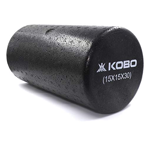 Kobo AC-92 High-Density 12 Inch Long EPP Foam Roller/Round Foam Rollers - for Back, Physical Therapy, Exercises, Deep Tissue Muscle Massage, 12 Inches (Black), with Travel Carry Bag - Image 2