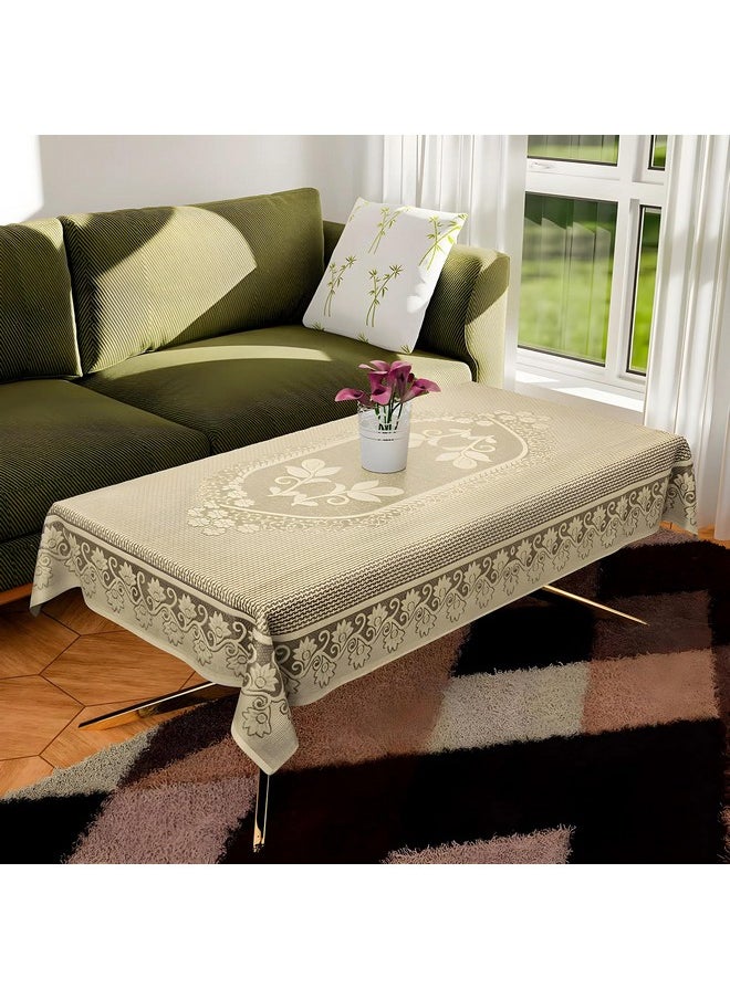 Kuber Industries Center Table Cover|Cotton Luxurious Net Floral S-19 Design|Stain-Resistant & Anti Skid Coffee Table Cover|40x60 Inch (Cream) - pzsku/ZF54F213293FBFD82A85BZ/45/_/1738306713/b3a2378a-5ff5-4c33-b6fb-87f5467f3a70