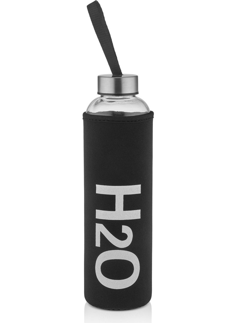 H2O Pastel Glass Flask with Cover Black 600 ml 87611 - pzsku/ZF54F418EBF6CDD746F88Z/45/_/1739434136/35fa621e-9429-4caa-883a-9d2817bba8b2