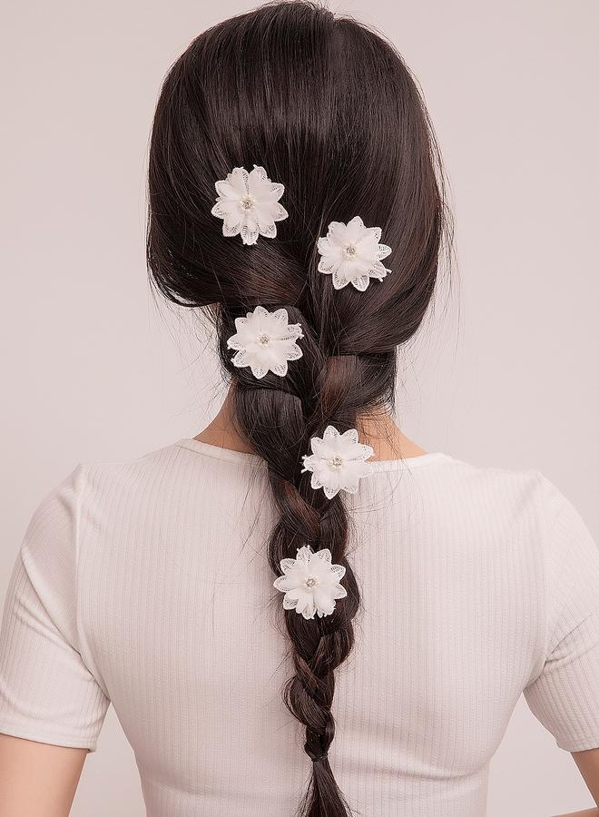 Take Two Set of 5 - Flower Hair Clips - Image 1