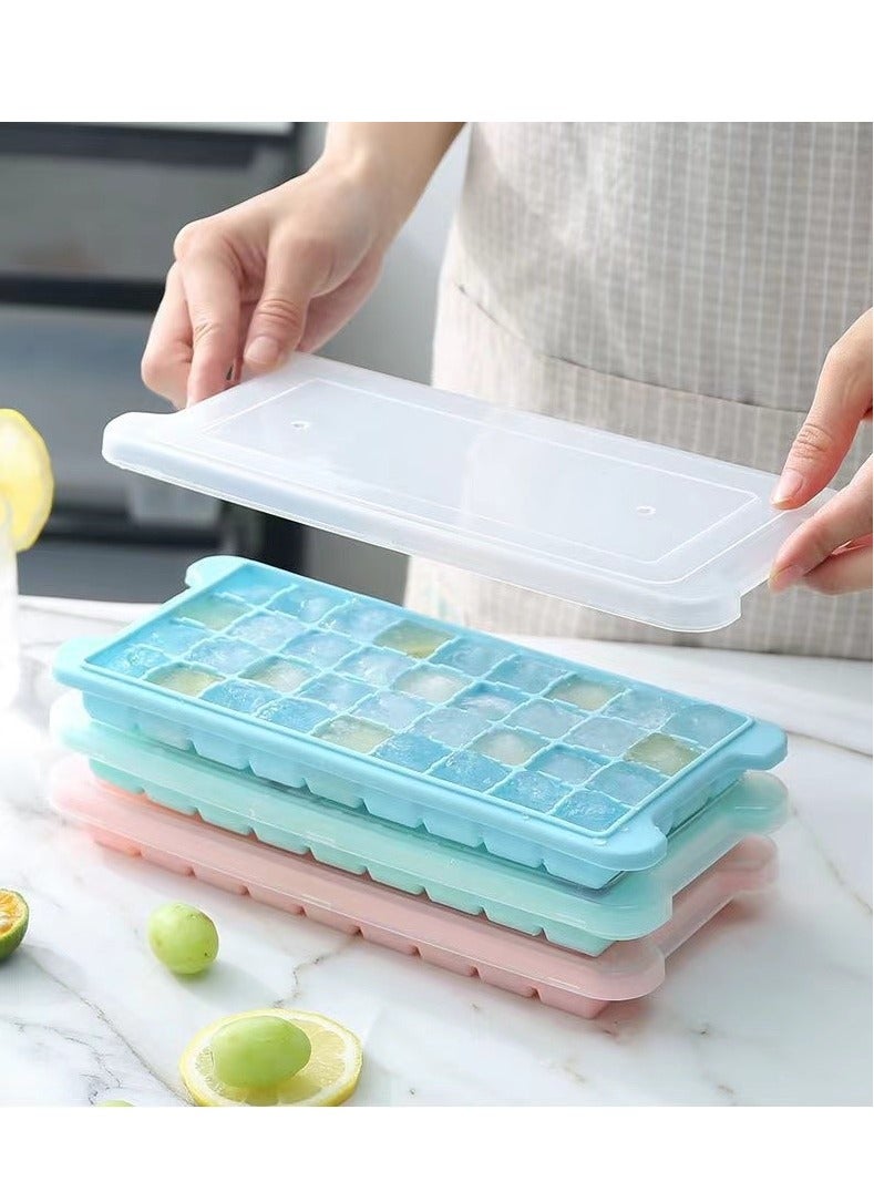 2 Pieces Ice Cube Trays, Silicone Ice Tray with Removable Lid Easy-Release Flexible Ice Cube Molds 36 Cubes Per Tray For Cocktail, Baby Food, Chocolate (Blue + White) - Image 5