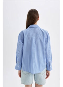 Woman Woven Oversize Fit Long Sleeve Shirt - pzsku/ZF54F67210069C68BD299Z/45/_/1723972035/a0f0f16b-a55d-4549-9057-514416a78b25