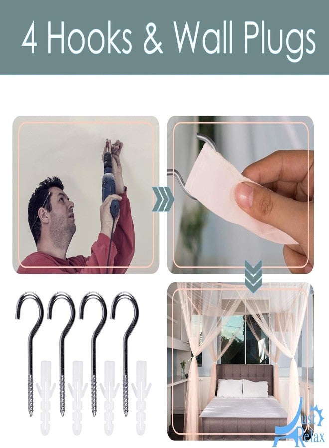 Just Relax طقم سرير بأربعة أعمدة زاوية من جست ريلاكس مع إضاءة LED وجهاز تحكم عن بعد، بيج، مقاسات كاملة، كوين، وكينج - Image 3