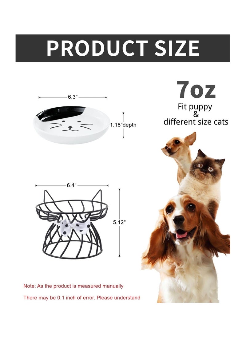 SYOSI Cat Food Dishes Elevated with Non Slip Metal Stand Raised Pet Food and Water Bowl Small Dog Tilted Ceramic Water Bowl Dishwasher Safe  - Image 3