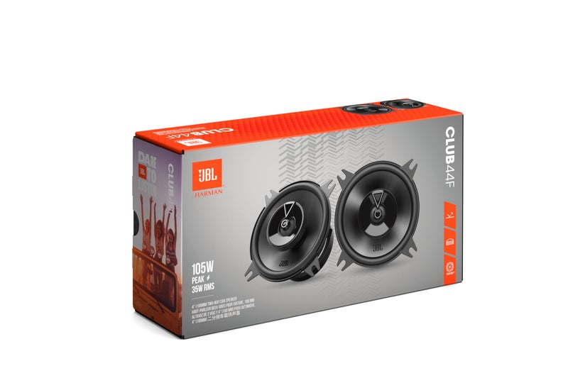 JBL Club 44F - مكبر صوت سيارة ثنائي الاتجاه 4" (100 مم)، 35 واط RMS، 105 واط ذروة، حساسية (@ 2.83 فولت): 90 ديسيبل، استجابة التردد: 75 هرتز – 20 كيلو هرتز، مقاومة اسمية: 3.0 أوم - Image 5