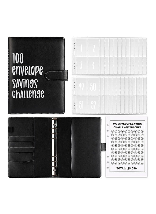 Budget Binder Cash Envelopes A5 Envelope Savings Challenges Book for Home Office School - Image 1