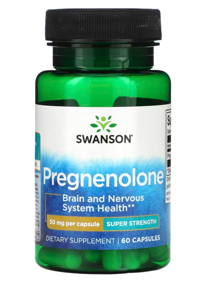 Swanson, بريجنينولوني، قوة فائقة، 50 ملجم، 60 كبسولة