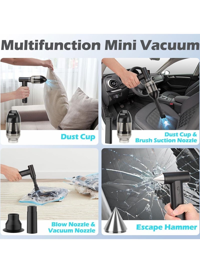 ELTRAZONE Compressed Air Duster Black – 130000RPM Powerful Cordless Air Blower with 8000mAh Rechargeable Battery, Full Metal Body, 7-in-1 Nozzle Set, Adjustable Speed Jet Fan – Portable, Reusable for PC, Keyboard, Car Interior, Electronics & Home Cleaning - Image 5