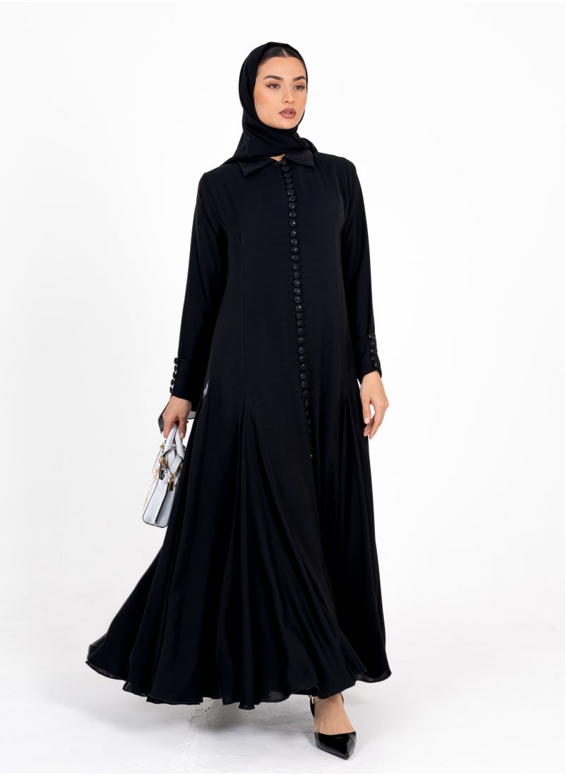 Rosette Abaya French abaya with Button style  - Image 1