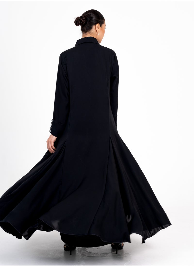Rosette Abaya French abaya with Button style  - Image 2