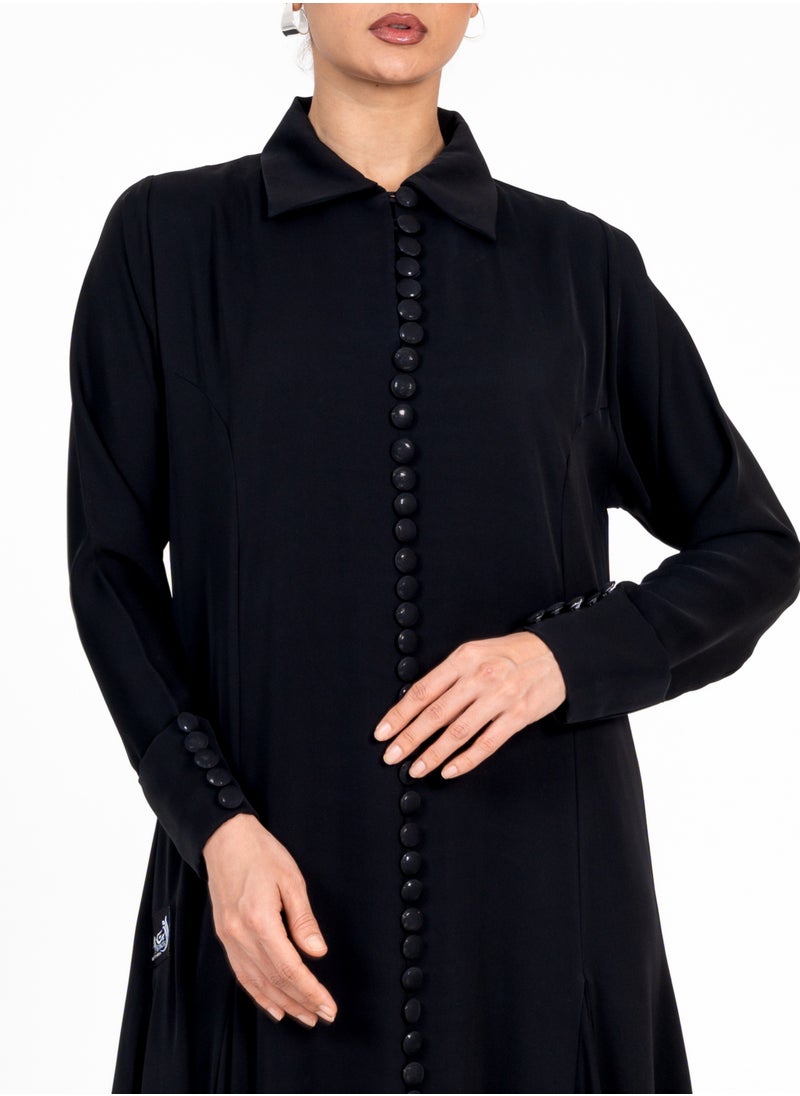 Rosette Abaya French abaya with Button style  - Image 3