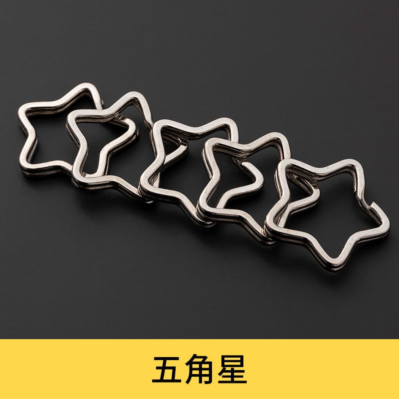 25mm Rose Gold Metal Keychain Rings Flat Automotive Key Accessories Pentagonal [1] 