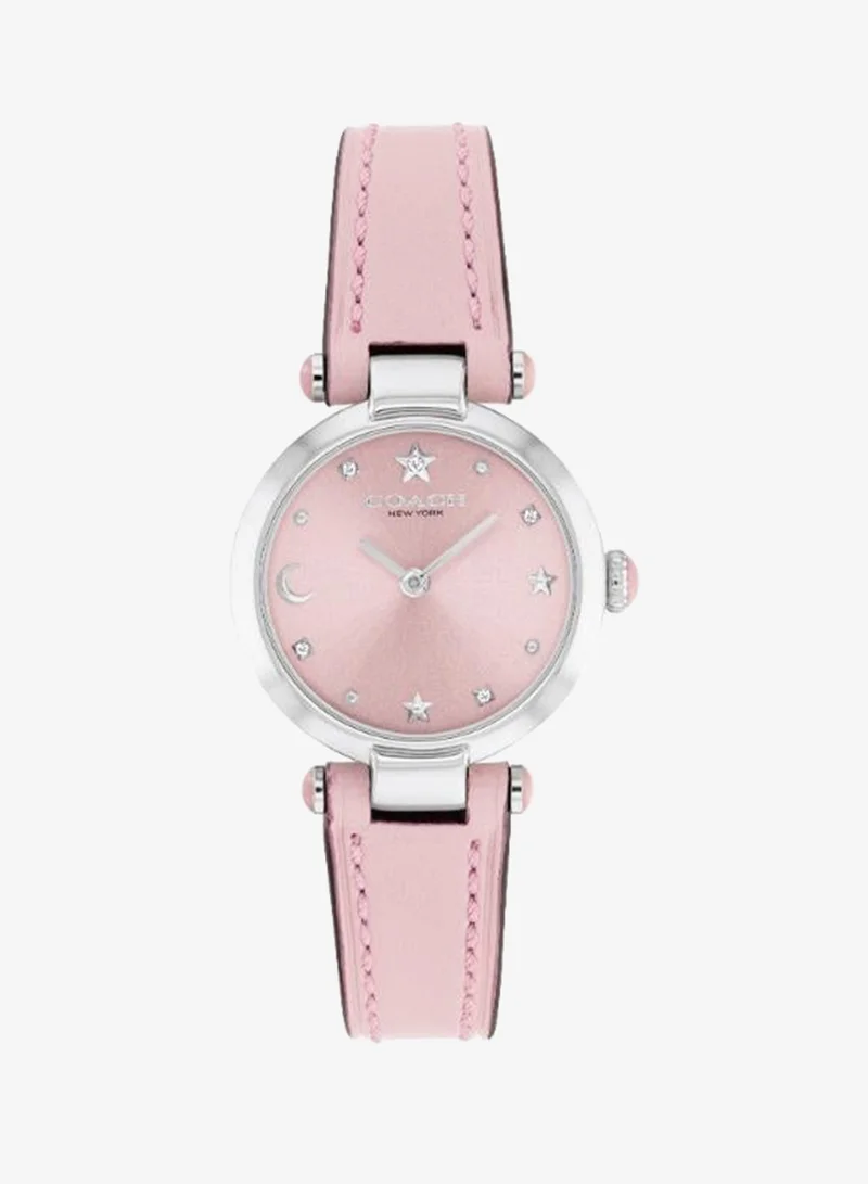 Coach Women's Quartz Watch, Pink Dial, Pink Leather Strap