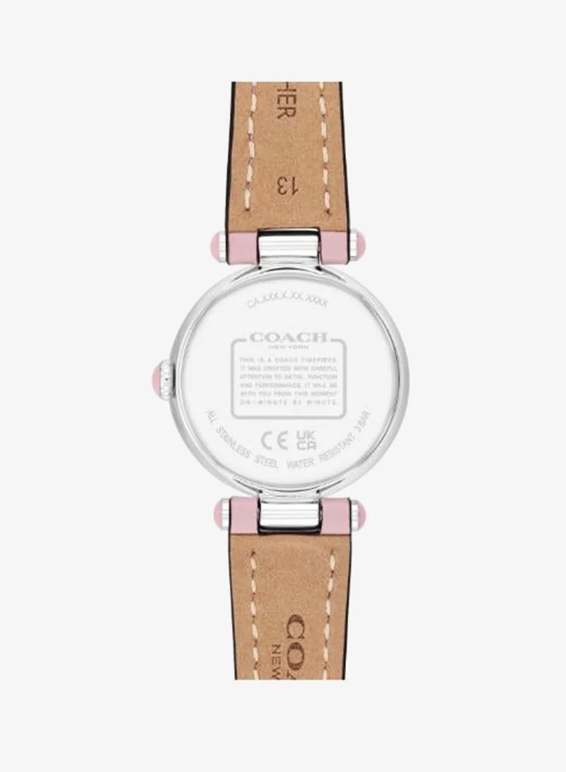 Coach Women's Quartz Watch, Pink Dial, Pink Leather Strap