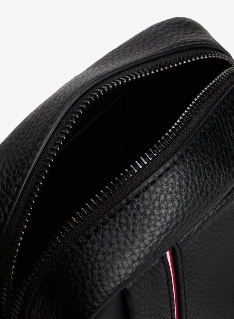TOMMY HILFIGER BLACK Central Logo Detail Messenger Bag for Men | Best Price UAE