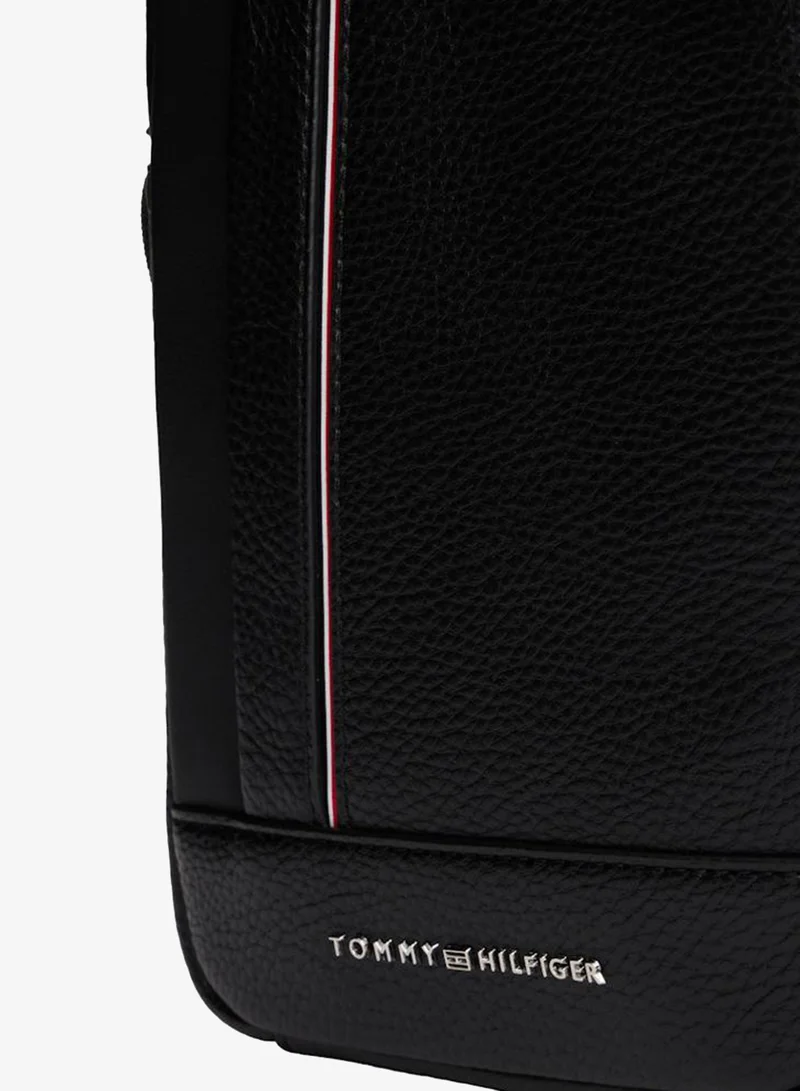 TOMMY HILFIGER BLACK Central Logo Detail Messenger Bag for Men | Best Price UAE