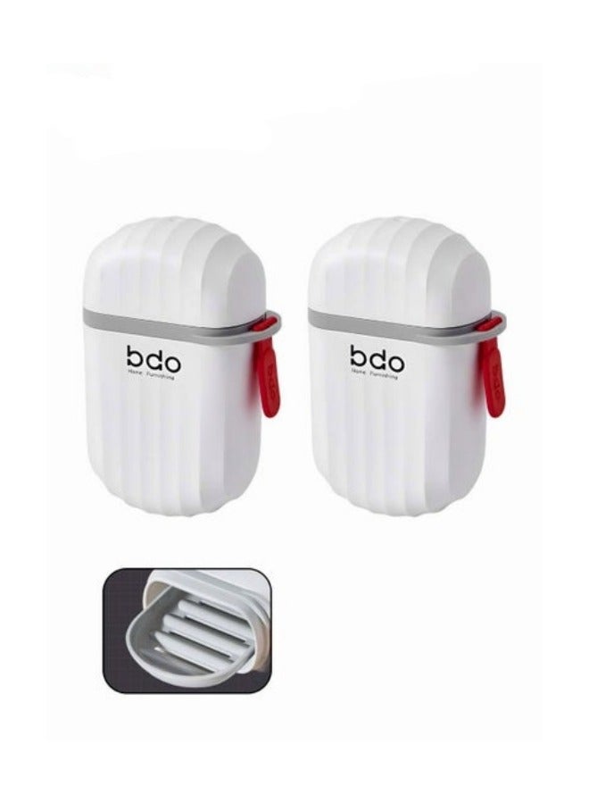 ميكسد 2 قطعة السفر الصابون مربع ، مع غطاء ، محمولة مضادة للفيضان علبة الصابون ، المدمج في رف الصرف الصحي - Image 1