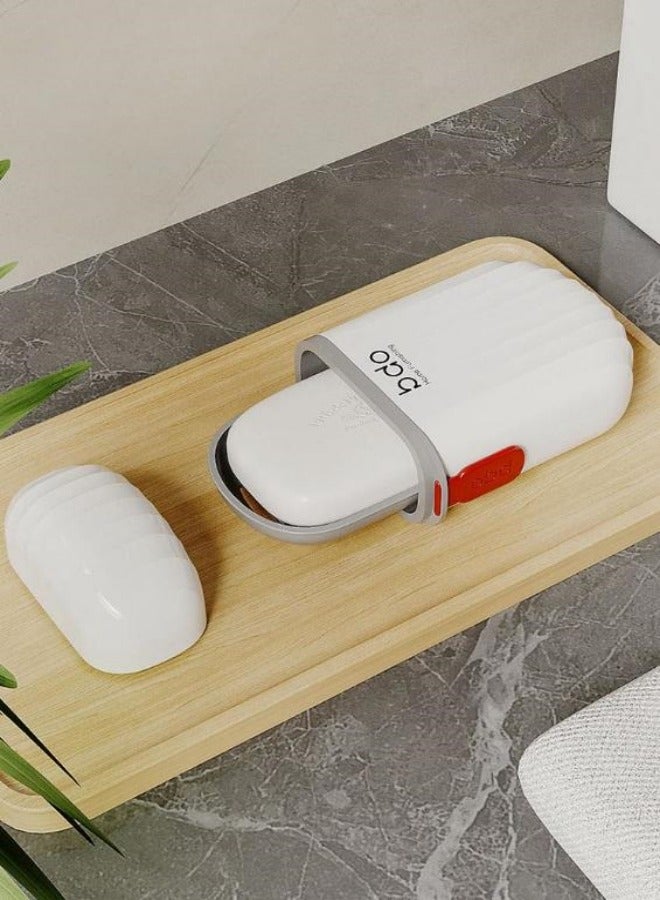 ميكسد 2 قطعة السفر الصابون مربع ، مع غطاء ، محمولة مضادة للفيضان علبة الصابون ، المدمج في رف الصرف الصحي - Image 2